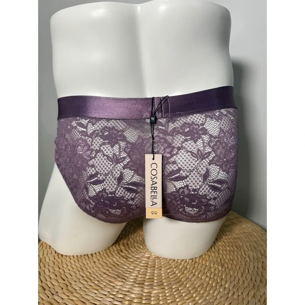 Cosabella Never Say Never Lace Sports‎ Brief Himalayan Sky Underwear size M